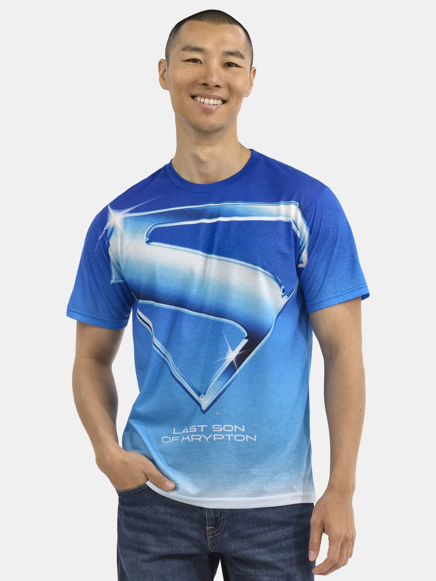 Superman, Men's & Big Men's Graphic T-Shirts, Blue Poster, Sizes S-3XL