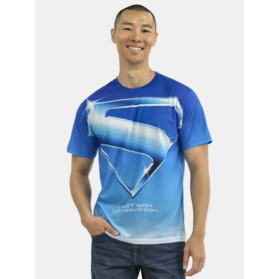 Superman, Men's & Big Men's Graphic T-Shirts, Blue Poster, Sizes S-3XL