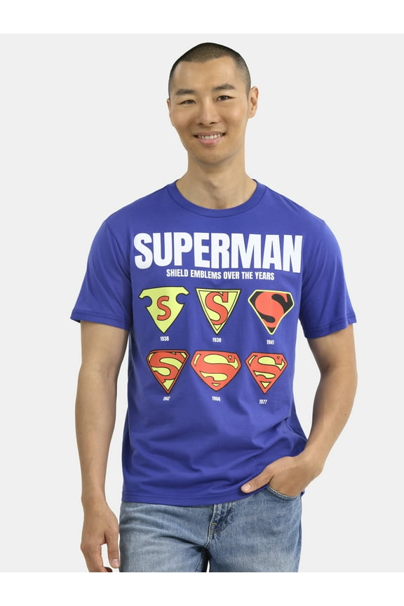Superman, Men's & Big Men's Graphic T-Shirts, Super Logos, Sizes S-3XL