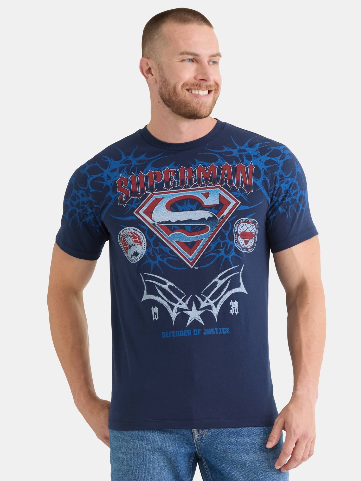 Superman Men's and Big Men's Graphic Tee with Short Sleeves, Sizes XS-3XL