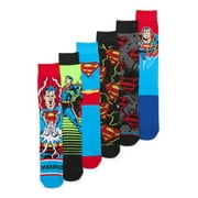 SUPERMAN Dr Pepper Crew Socks, 6-Pack, Sizes 8-12