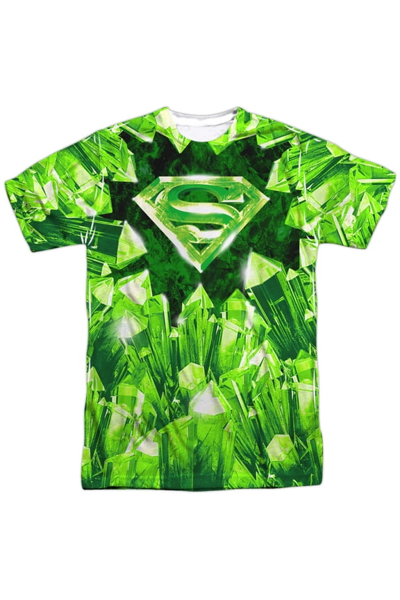 Superman Men's  Kryptonite Shield Sublimation T-shirt White