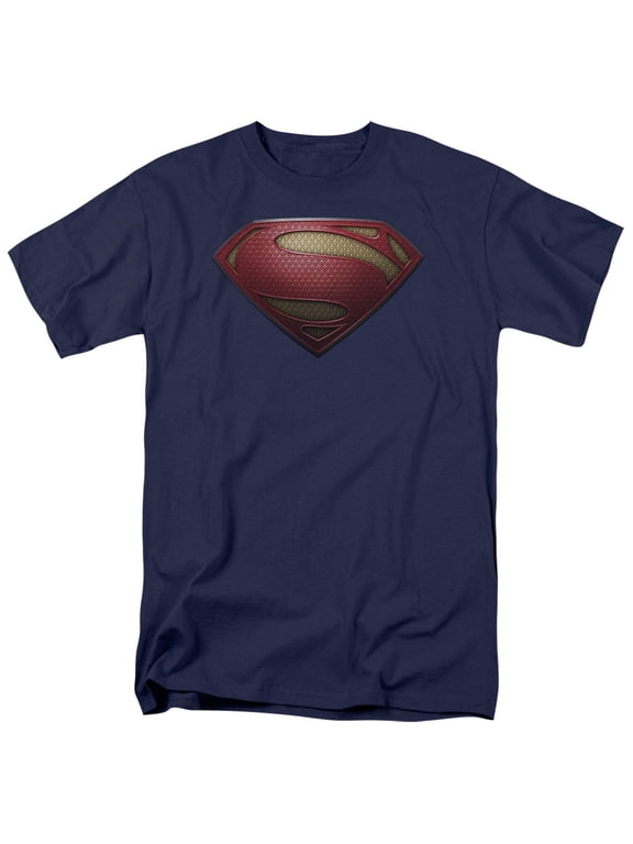 Superman Men's Man of Steel Shield T-Shirt, Navy, Small