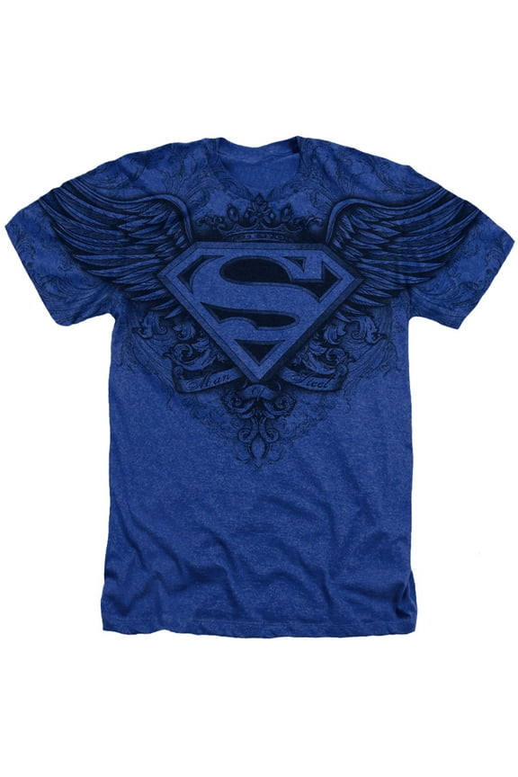 Superman Men's Sublimation Winged Logo T-shirt Large Blue