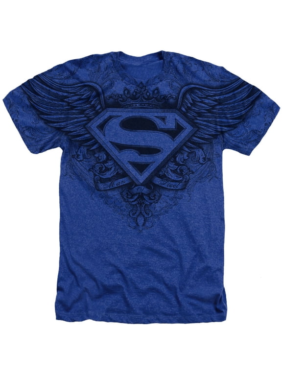 Superman Men's Sublimation Winged Logo T-shirt X-Large Blue