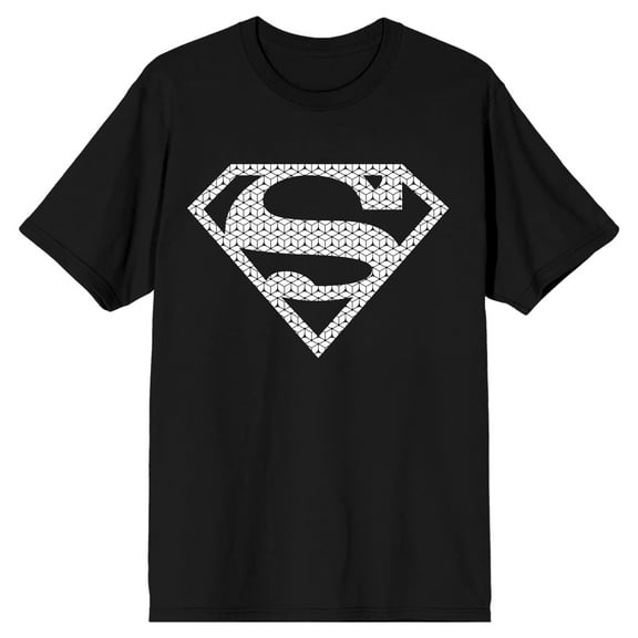 Superman Metallic Ink Logo Men's Black T-shirt-Medium