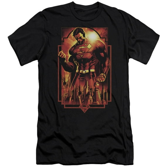 Superman - Metropolis Deco - Slim Fit Short Sleeve Shirt - Medium