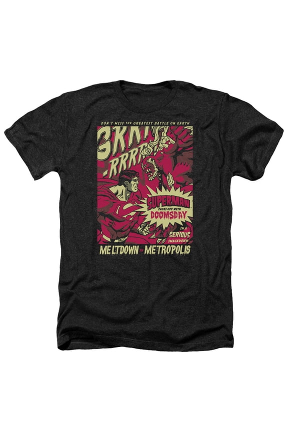Superman - Metropolis Meltdown - Heather Short Sleeve Shirt - XX-Large