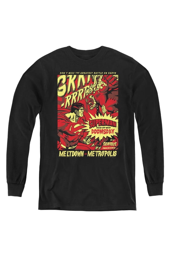 Superman - Metropolis Meltdown - Youth Long Sleeve Shirt - Large