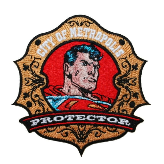 Superman "Metropolis Protector" Badge Patch DC Comics Superhero Iron-On Applique