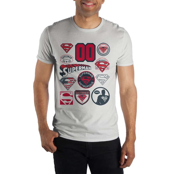 Superman Metropolis Truth Multiple Logo Styles Men's White T-Shirt Tee Shirt-X-Large