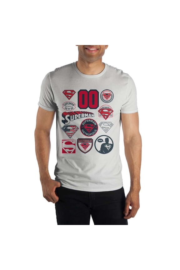 Superman Metropolis Truth Multiple Logo Styles Men's White T-Shirt Tee Shirt-XX-Large