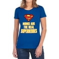 thumbnail image 1 of Superman Mother's Day Moms are The Real Superheroes Women's T Shirt, Royal, 2X-Large, 1 of 5