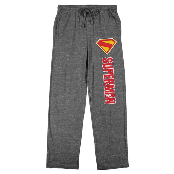 Superman Movie 2025 shield on grey heather Adult Sleep Pant-Small