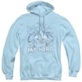 thumbnail image 1 of Superman My Hero Adult Pullover Hoodie Sweatshirt Light Blue, 1 of 1