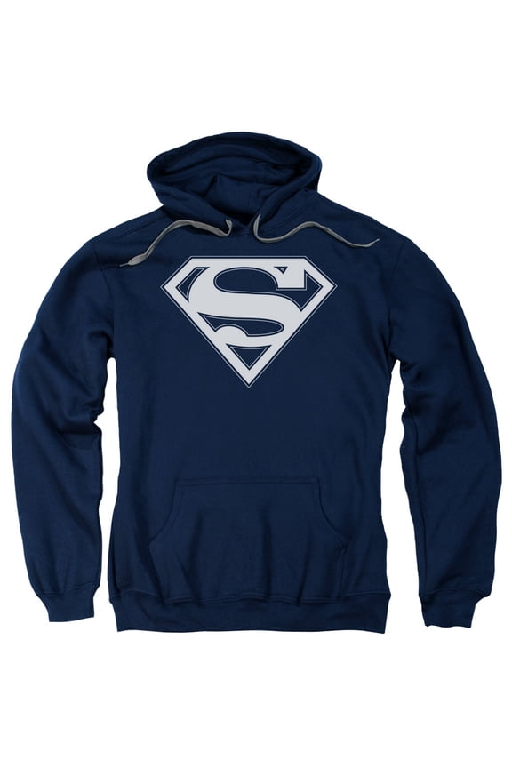 Superman - Navy &Amp; White Shield - Pull-Over Hoodie - X-Large