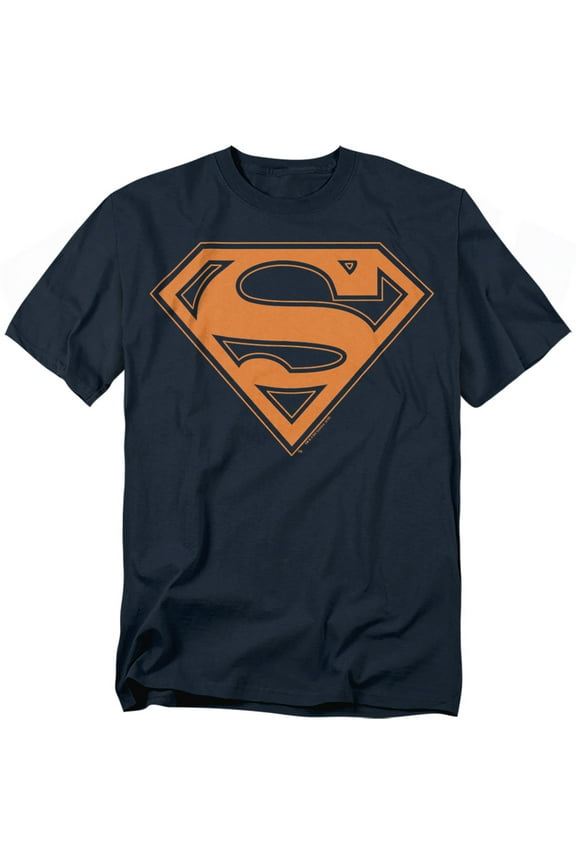 Superman Men's Navy & Orange Shield T-shirt Medium Navy