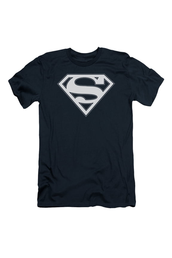 Superman Navy & White Shield Adult 30/1 T-Shirt Navy