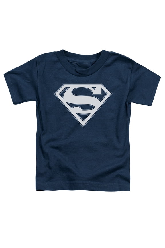 Superman - Navy & White Shield - Toddler Short Sleeve Shirt - 3T