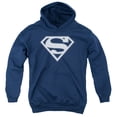 thumbnail image 1 of Superman - Navy & White Shield - Youth Hooded Sweatshirt - Small, 1 of 2