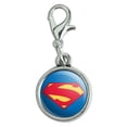 thumbnail image 1 of Superman New 52 Shield Logo Antiqued Bracelet Pendant Zipper Pull Charm with Lobster Clasp, 1 of 5