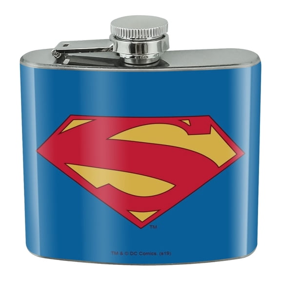 Superman New 52 Shield Logo Stainless Steel 5oz Hip Drink Kidney Flask