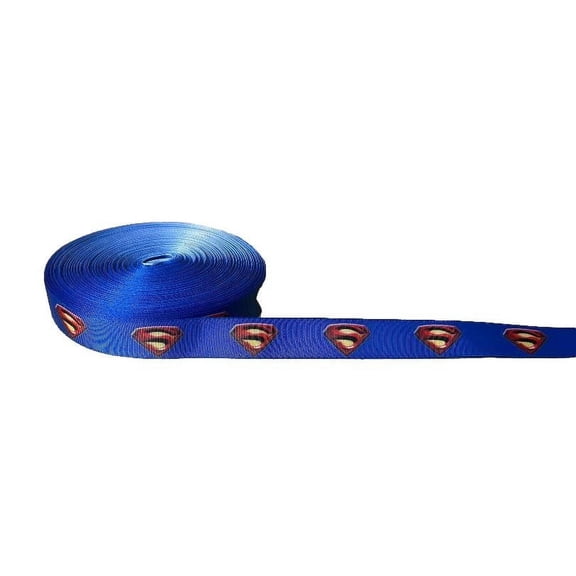 Superman New S Logo 1" Wide 3 Yards Long Repeat Ribbon