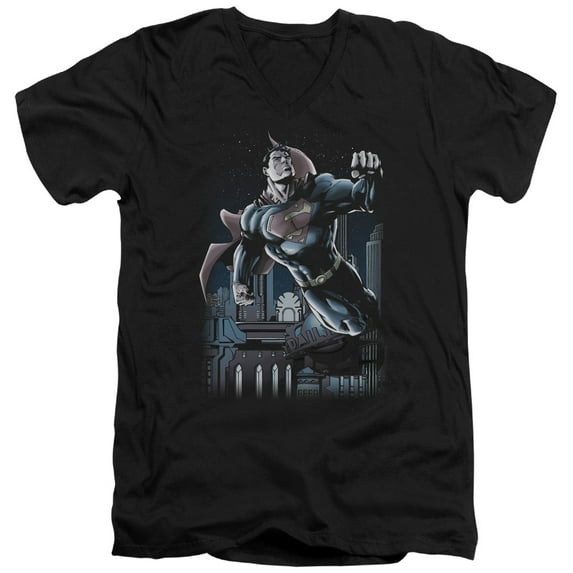 Superman - Night Fight - Slim Fit V Neck Shirt - X-Large