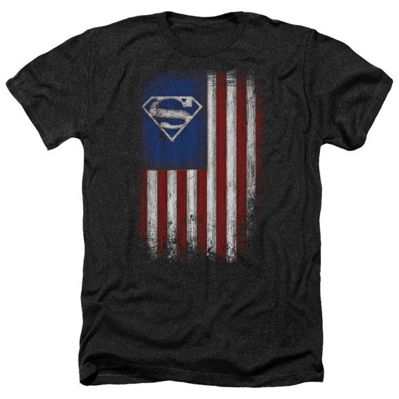 Superman - Old Glory Shield - Heather Short Sleeve Shirt - XX-Large