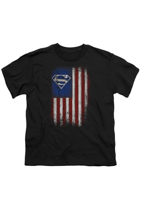 Superman - Old Glory Shield - Youth Short Sleeve Shirt - Medium