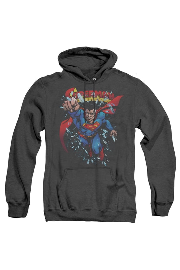 Superman Old Man Kal Adult Heather Hoodie Sweatshirt Black