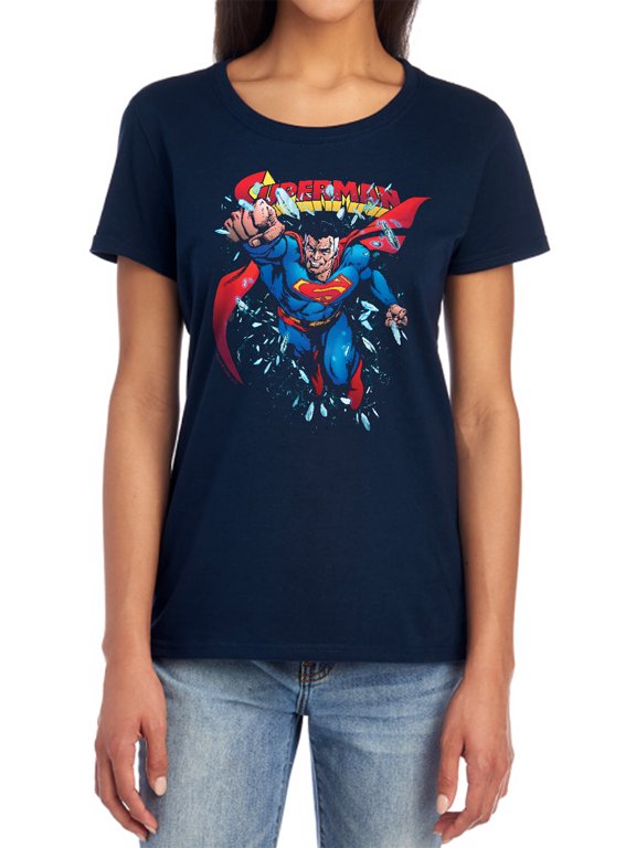 Superman Old Man Kal Women's T Shirt, Navy, Medium