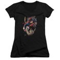 thumbnail image 1 of Superman Orbit Junior Women's V-Neck T-Shirt Black, 1 of 1