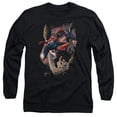 thumbnail image 1 of Superman Orbit Long Sleeve Adult 18/1 T-Shirt Black, 1 of 1
