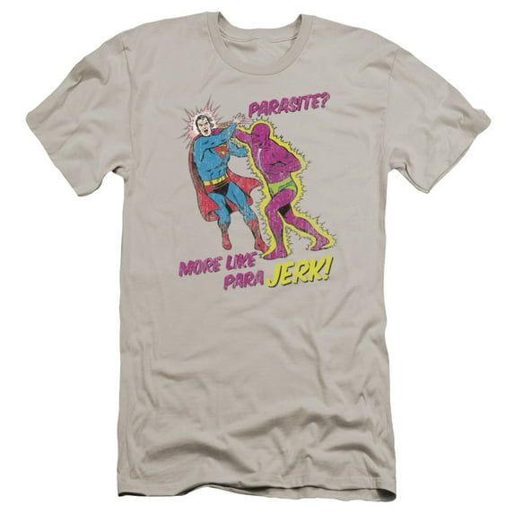 Superman Parajerk Premium Adult Slim Fit 30/1 T-Shirt Silver