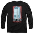 thumbnail image 1 of Superman Phonebooth Clark Kent Unisex Adult Long-Sleeve T Shirt, Black, 2X-Large, 1 of 4
