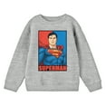 thumbnail image 1 of Superman Portrait Crew Neck Long Sleeve Athletic Heather Boy's Sweatshirt-Large, 1 of 2