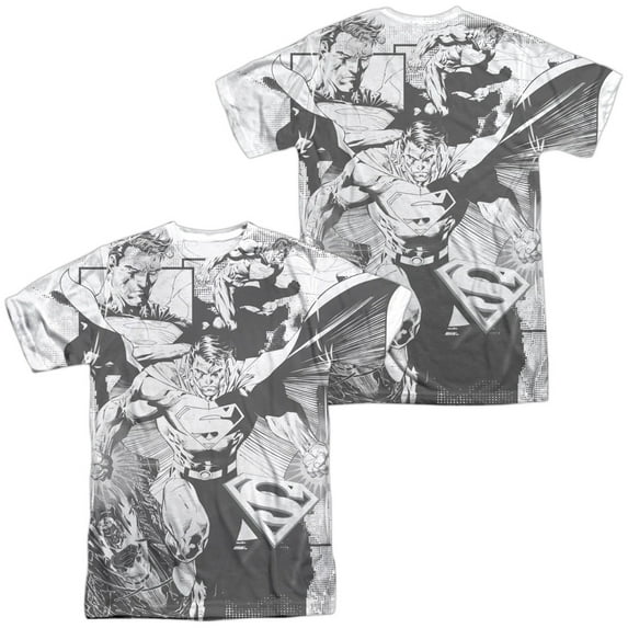 Superman Power Within Unisex Adult Sublimated Costume T Shirt (Front/Back), Large Multicolor