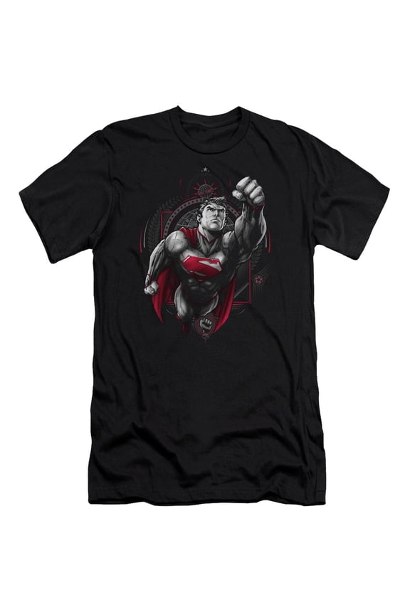 Superman Propaganda Superman Premium Adult Slim Fit 30/1 T-Shirt Black