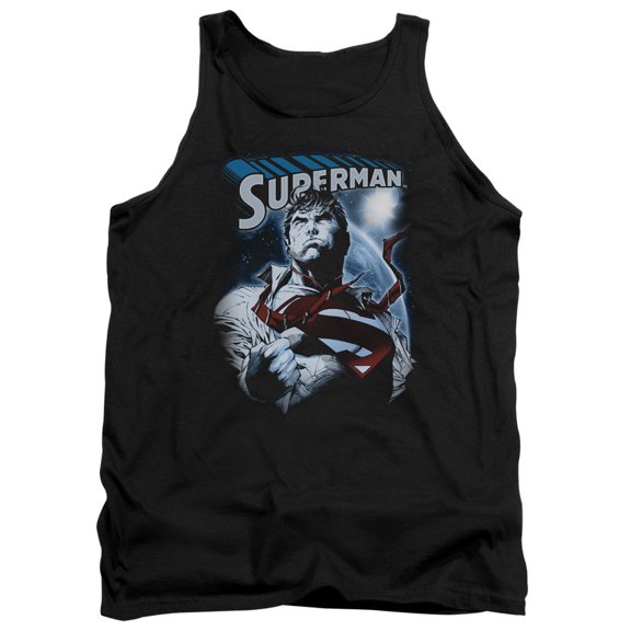 Superman Protect Earth Adult Tank Top Black
