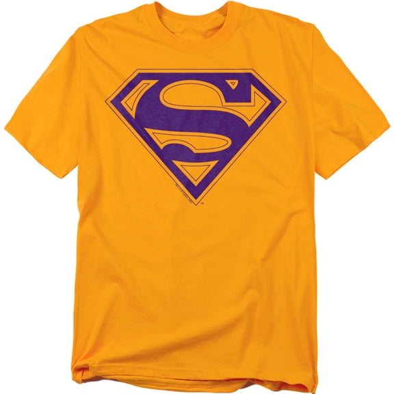 Superman T-Shirt Purple & Gold Shield Unisex Graphic Tee For Men & Women Gold 