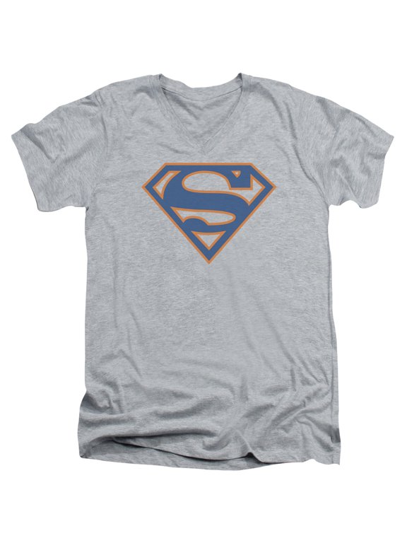 Superman - Purple & Gold Shield - Slim Fit V Neck Shirt - XX-Large