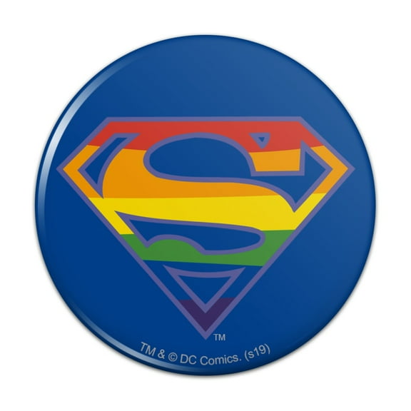 Superman Rainbow Shield Logo Kitchen Refrigerator Locker Button Magnet