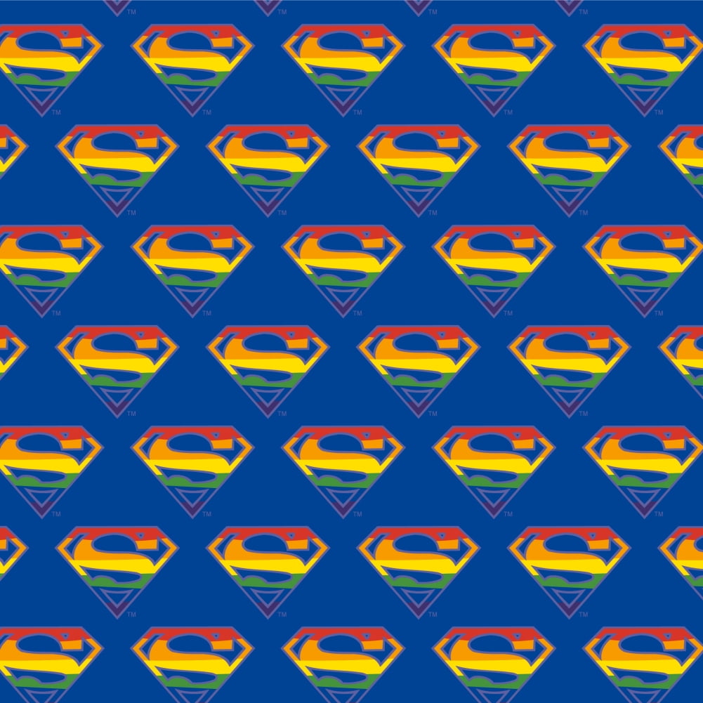 GRAPHICS AND MORE Superman Rainbow Shield Logo Premium Roll Gift Wrap Wrapping Paper