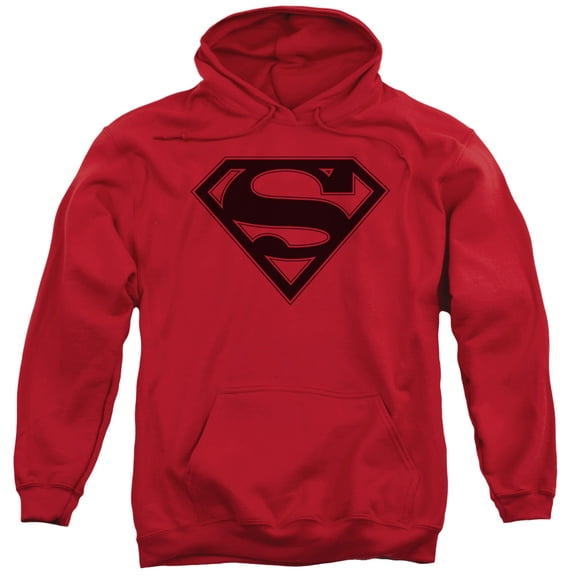 Superman - Red &Amp; Black Shield - Pull-Over Hoodie - Large