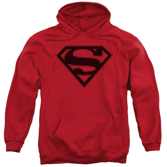 Superman - Red &Amp; Black Shield - Pull-Over Hoodie - Medium
