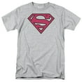 thumbnail image 1 of Superman Red & Black Shield Adult 18/1 T-Shirt Athletic Heather, 1 of 1