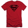thumbnail image 1 of Superman Red & Black Shield Adult 30/1 T-Shirt Red, 1 of 1