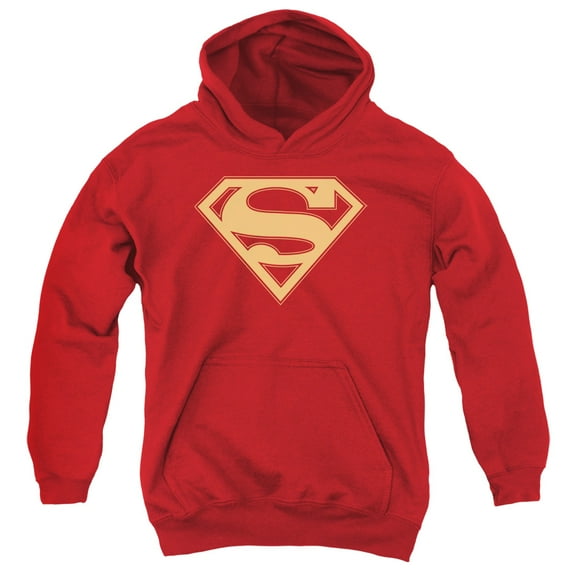 Superman - Red & Gold Shield - Youth Hooded Sweatshirt - Medium