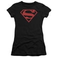 thumbnail image 1 of Superman Red On Black Shield Junior Women's T-Shirt Sheer Black, 1 of 2
